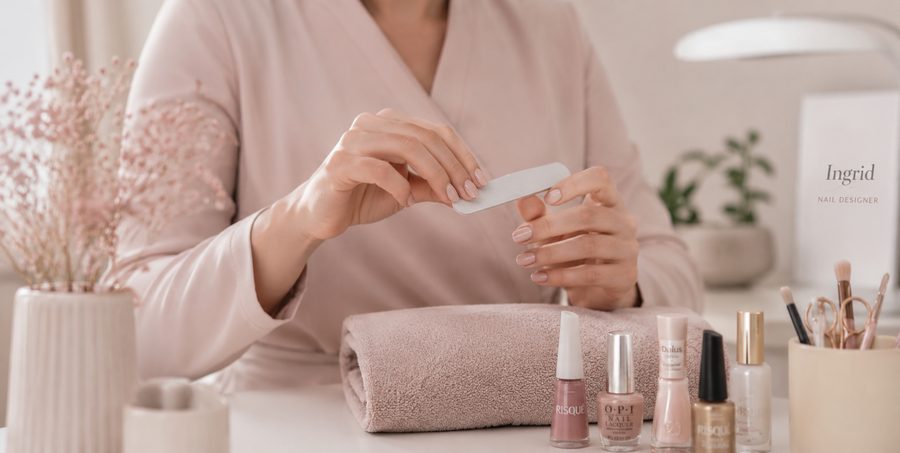 Print real do site de nail designer entregue para atendimento domiciliar